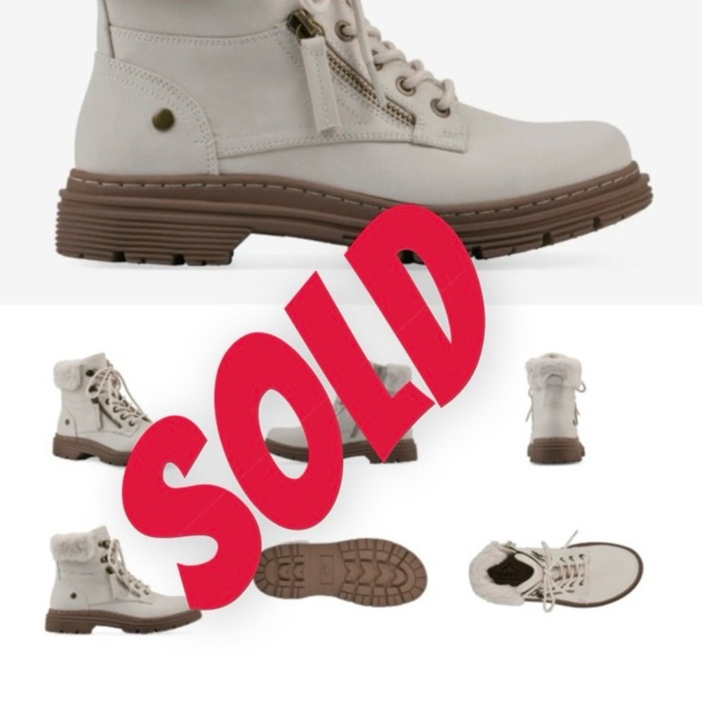 Cliffs by WHITE MOUNTAIN Cream and Brown Combat Boots